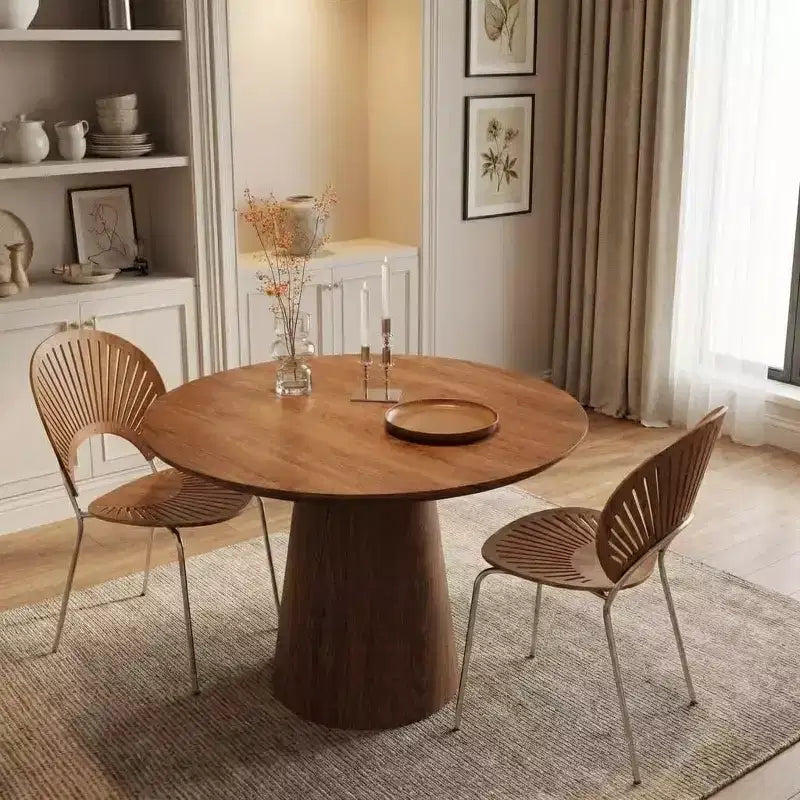Table à manger ronde de 109 cm, table de cuisine moderne en bois, design peu encombrant, montage facile, pour petits espaces, appartements
