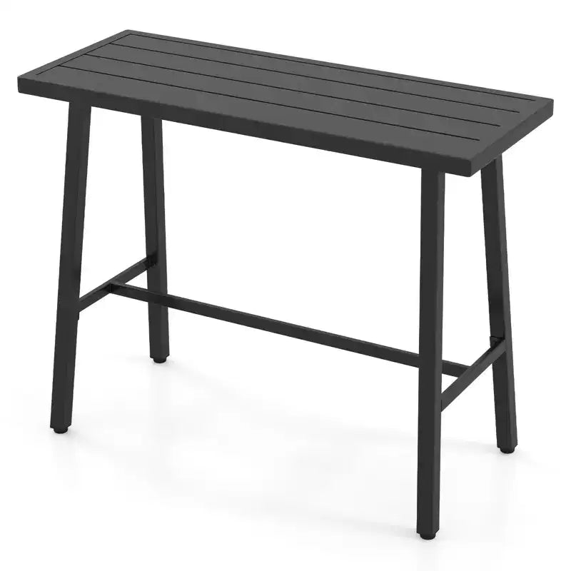 Costway Table de salle à manger rectangulaire avec cadre en métal, pour 4 à 6 personnes, avec pédale