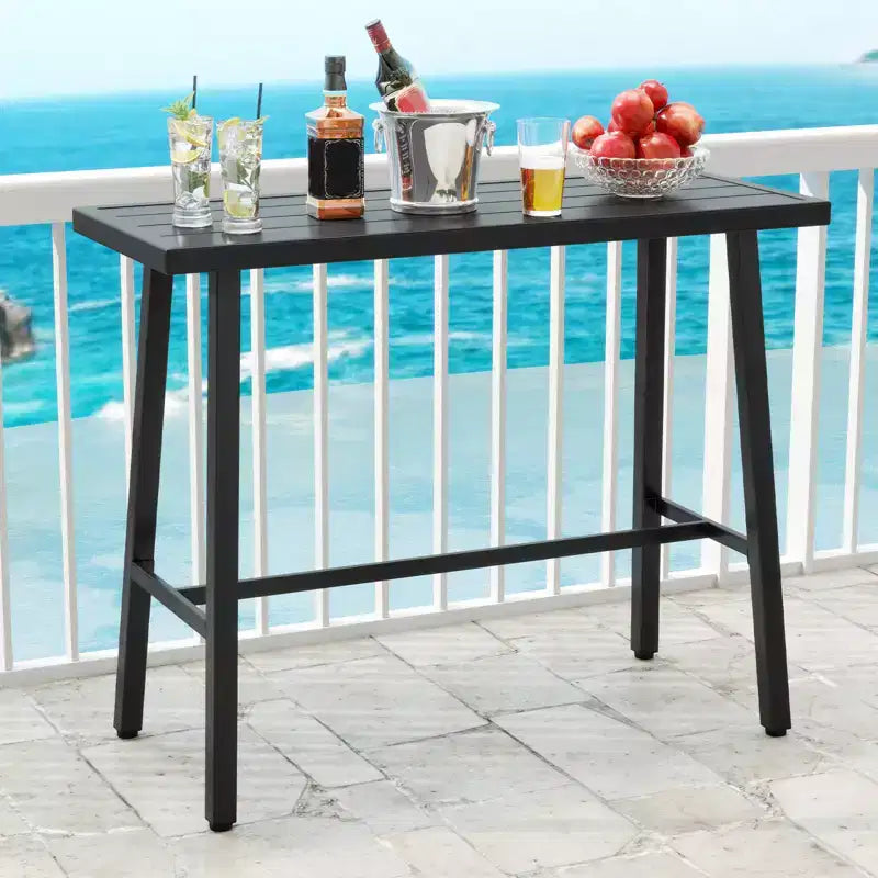 Costway Table de salle à manger rectangulaire avec cadre en métal, pour 4 à 6 personnes, avec pédale