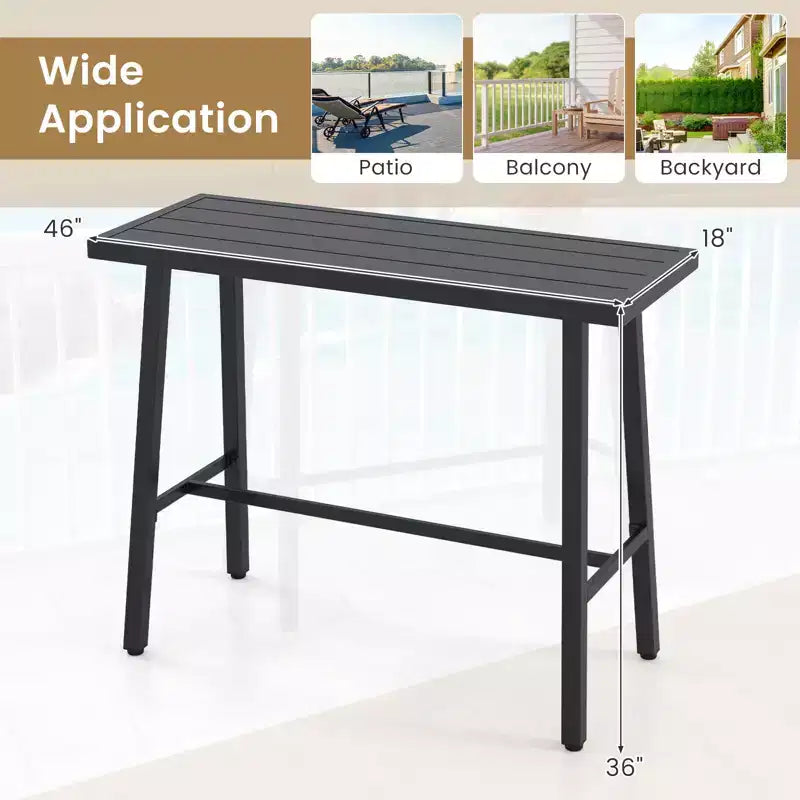 Costway Table de salle à manger rectangulaire avec cadre en métal, pour 4 à 6 personnes, avec pédale