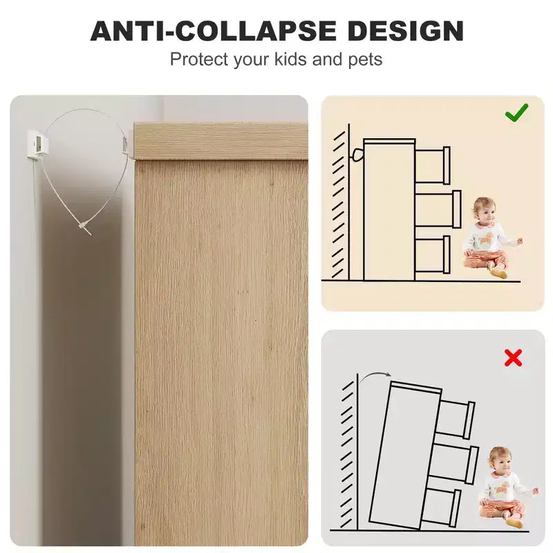 COZONY Commode à 7 tiroirs de 118,9 cm de large, en chêne naturel, avec poignées intégrées