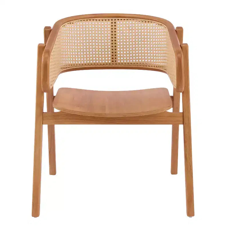 Chaises de salle à manger Christopher Knight Home Stellan en bois d'hévéa et rotin, avec dossier incurvé