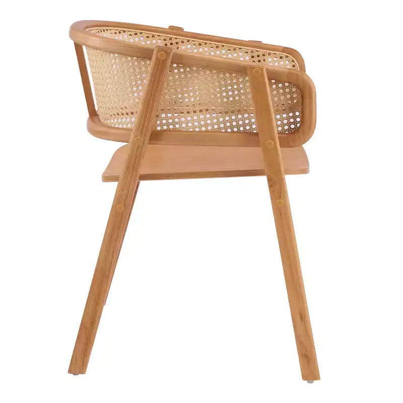 Chaises de salle à manger Christopher Knight Home Stellan en bois d'hévéa et rotin, avec dossier incurvé