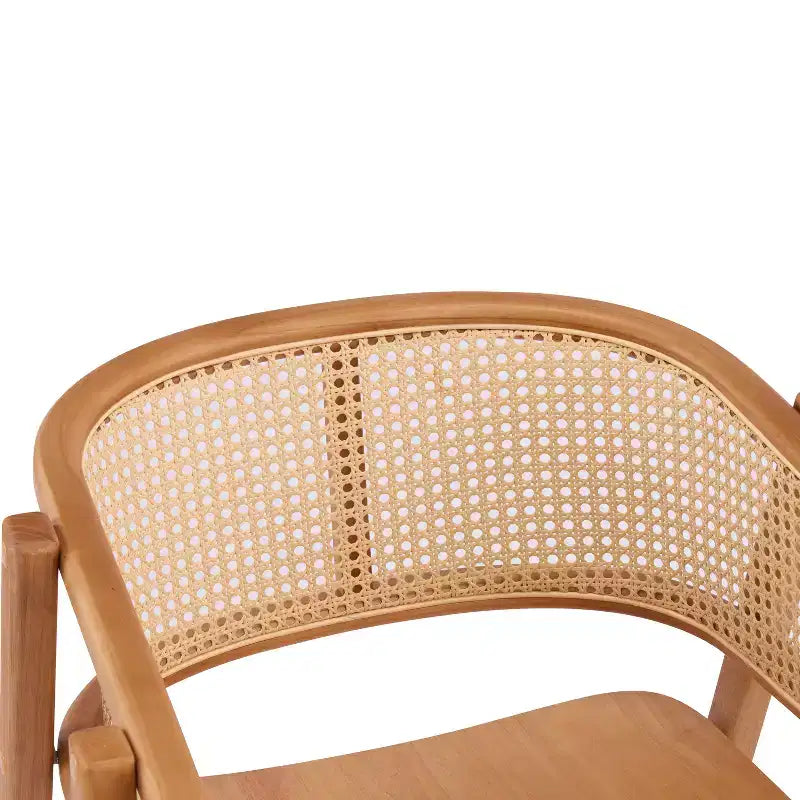 Chaises de salle à manger Christopher Knight Home Stellan en bois d'hévéa et rotin, avec dossier incurvé