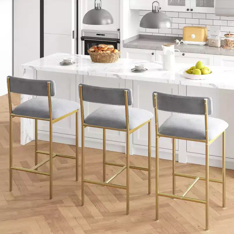 Acekool 25 tabourets de bar à hauteur de comptoir de 5 pouces, ensemble de 4 chaises de cuisine rembourrées et repose-pieds pour îlot.