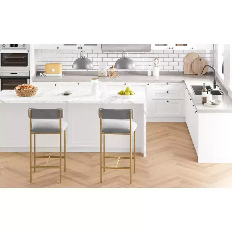 Acekool 25 tabourets de bar à hauteur de comptoir de 5 pouces, ensemble de 4 chaises de cuisine rembourrées et repose-pieds pour îlot.