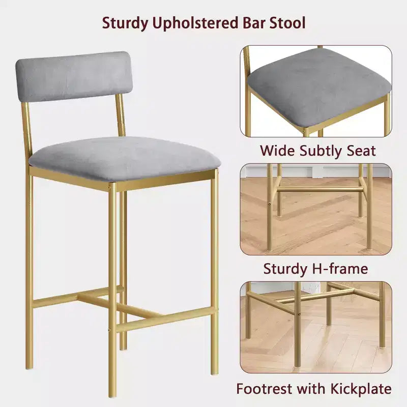 Acekool 25 tabourets de bar à hauteur de comptoir de 5 pouces, ensemble de 4 chaises de cuisine rembourrées et repose-pieds pour îlot.