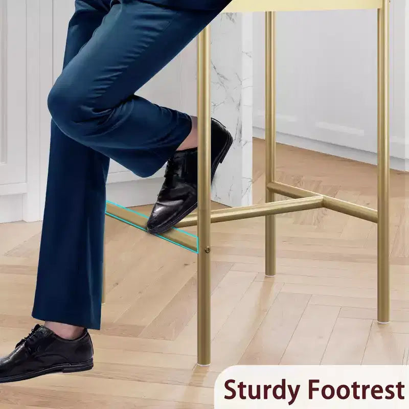 Acekool 25 tabourets de bar à hauteur de comptoir de 5 pouces, ensemble de 4 chaises de cuisine rembourrées et repose-pieds pour îlot.