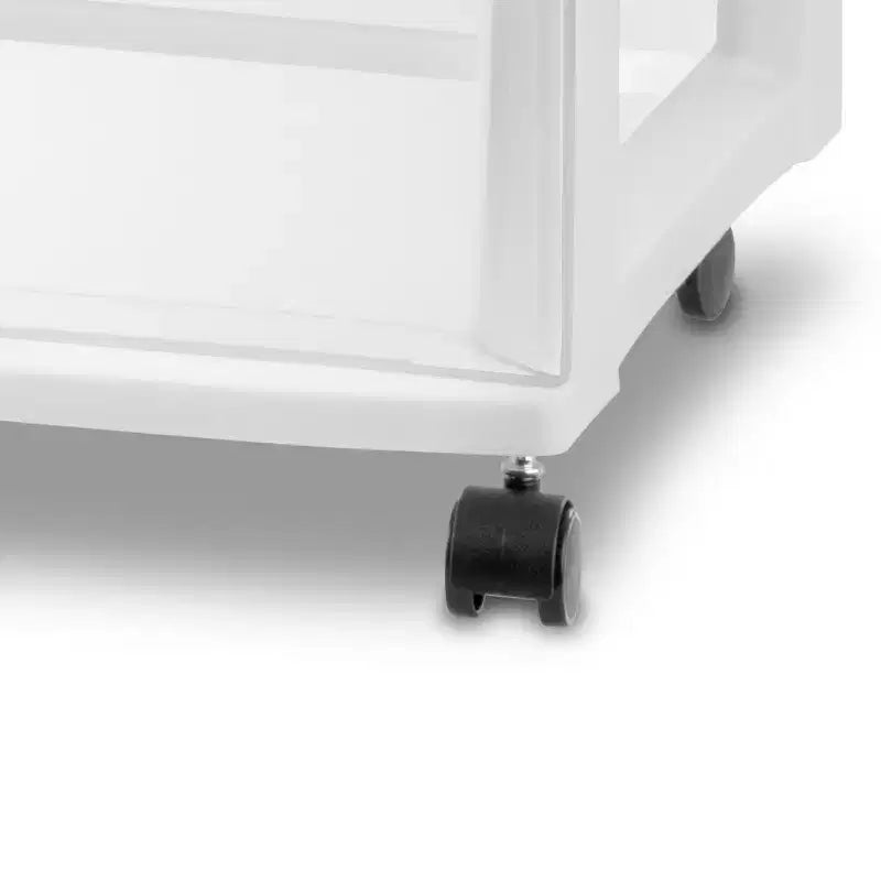 Chariot de rangement Sterilite large à 3 tiroirs, organiseur roulant en plastique, cadre blanc
