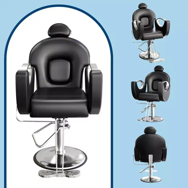 Fauteuil de barbier professionnel inclinable Garvee, chaise de salon de beauté pour barbier et domicile, fauteuil de salon pivotant à 30° pour coiffeur