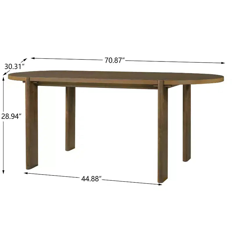 Christopher Knight Home Thiago Ensemble de salle à manger moderne 7 pièces en bois d'hévéa avec dossier incurvé et table ovale