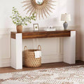 Long Console Table with 2 Drawers,Farmhouse Entryway Table Behind Couch,Wooden Foyer Stand Entry Station, Modern Hallway Accent Furniture