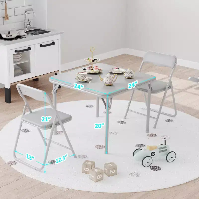 Ensemble table et chaises pliantes pour enfants, mobilier d'activités portable, cadre métallique, pour salle de classe