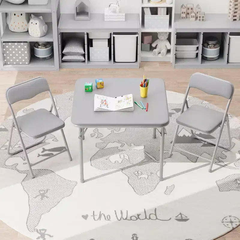 Ensemble table et chaises pliantes pour enfants, mobilier d'activités portable, cadre métallique, pour salle de classe