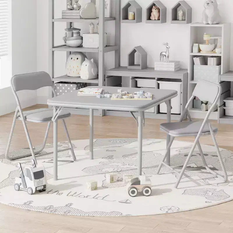 Ensemble table et chaises pliantes pour enfants, mobilier d'activités portable, cadre métallique, pour salle de classe