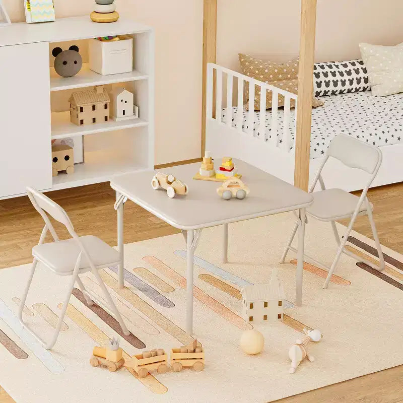 Ensemble table et chaises pliantes pour enfants, mobilier d'activités portable, cadre métallique, pour salle de classe