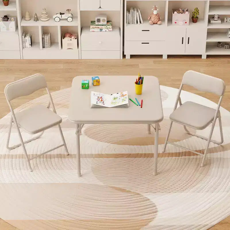 Ensemble table et chaises pliantes pour enfants, mobilier d'activités portable, cadre métallique, pour salle de classe