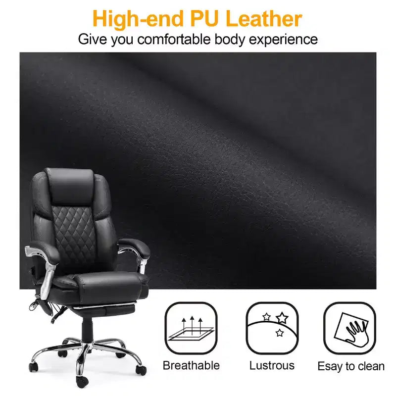 Chaise de bureau de direction chauffante et massante EROMMY