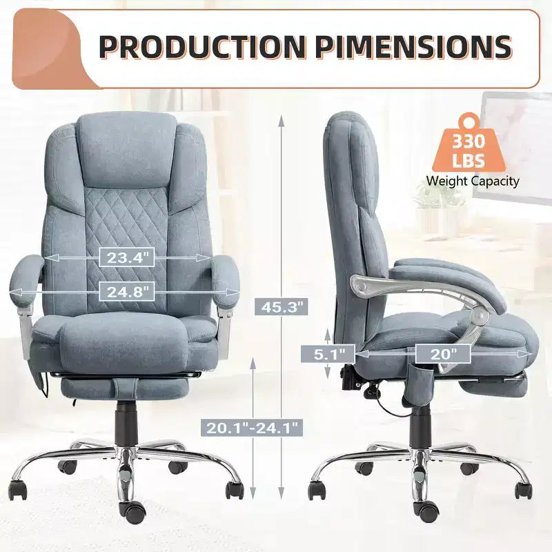 Chaise de bureau de direction chauffante et massante EROMMY