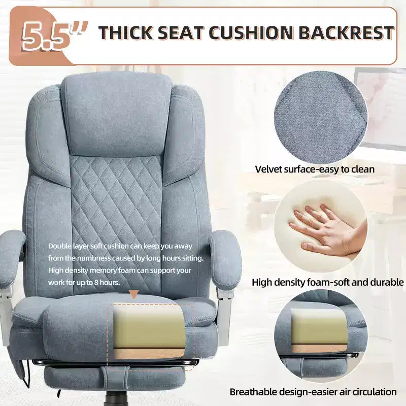Chaise de bureau de direction chauffante et massante EROMMY