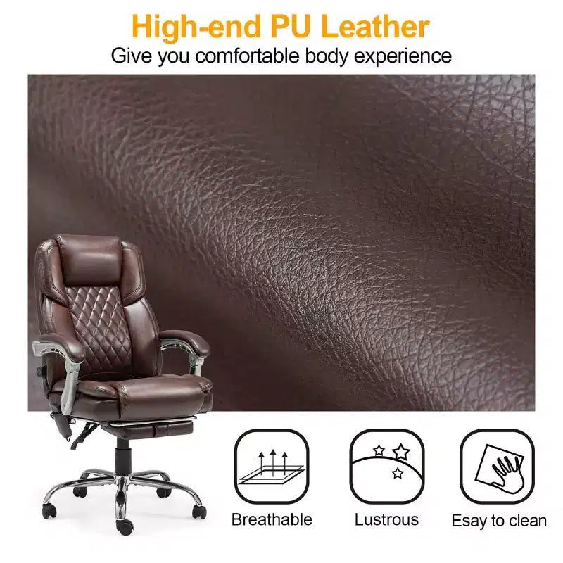 Chaise de bureau de direction chauffante et massante EROMMY