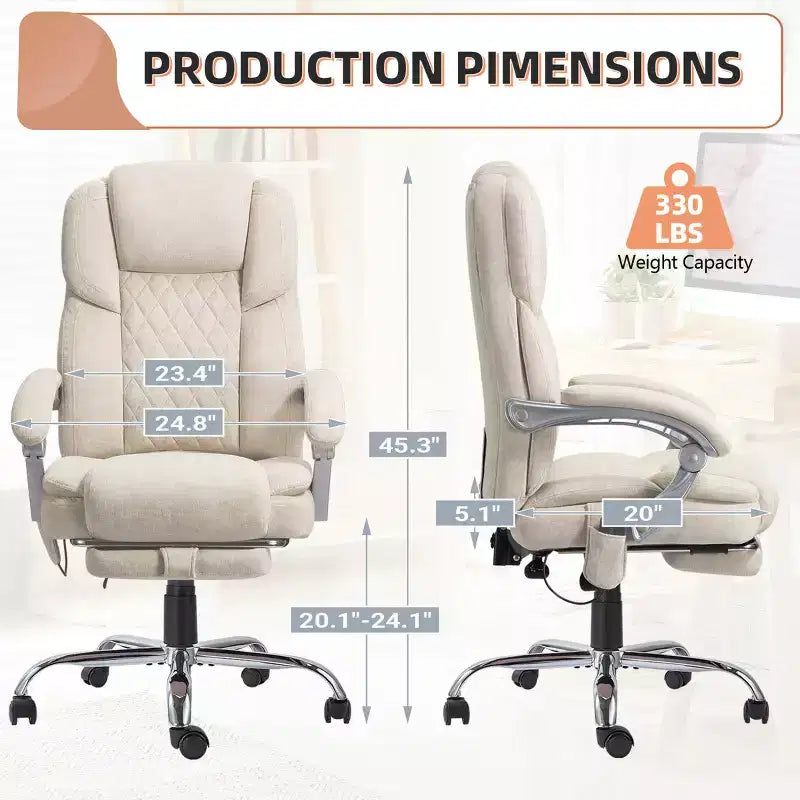 Chaise de bureau de direction chauffante et massante EROMMY