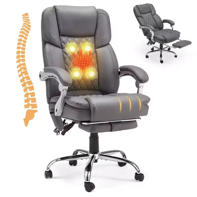 Chaise de bureau de direction chauffante et massante EROMMY