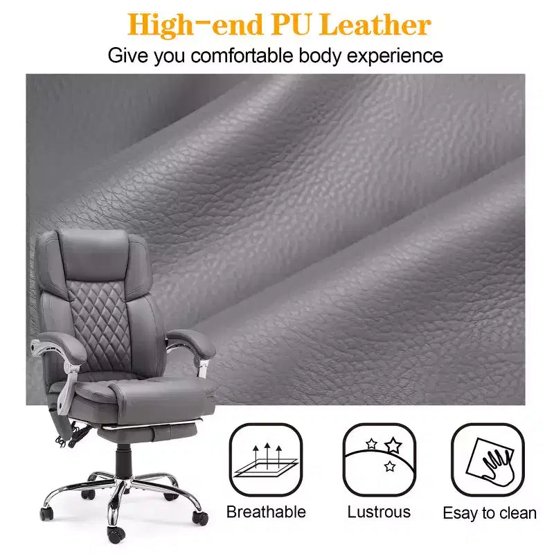 Chaise de bureau de direction chauffante et massante EROMMY