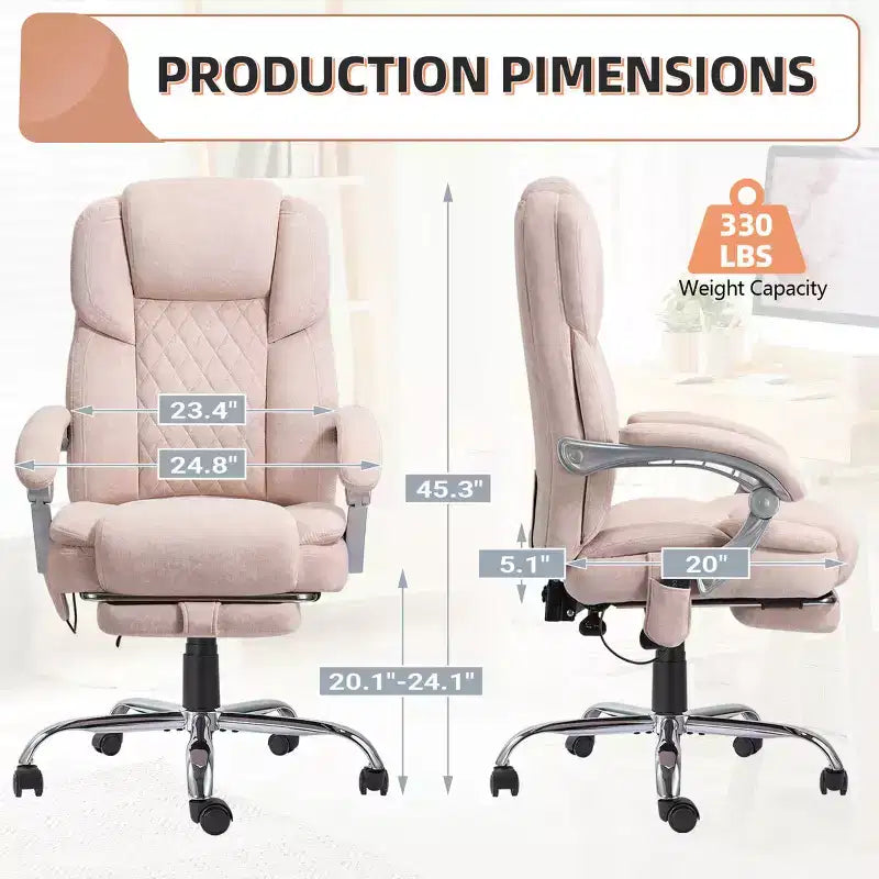 Chaise de bureau de direction chauffante et massante EROMMY