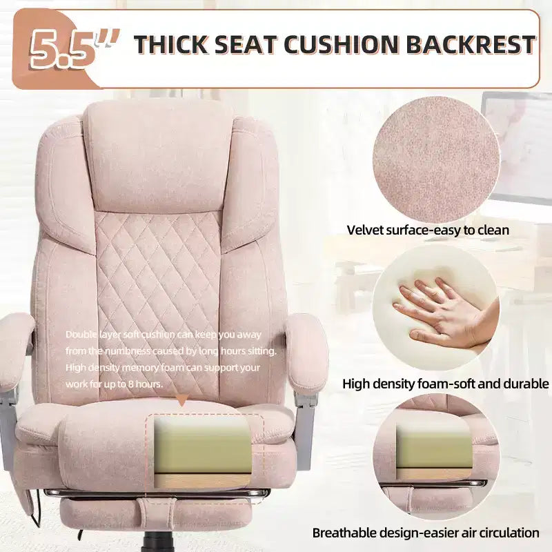 Chaise de bureau de direction chauffante et massante EROMMY