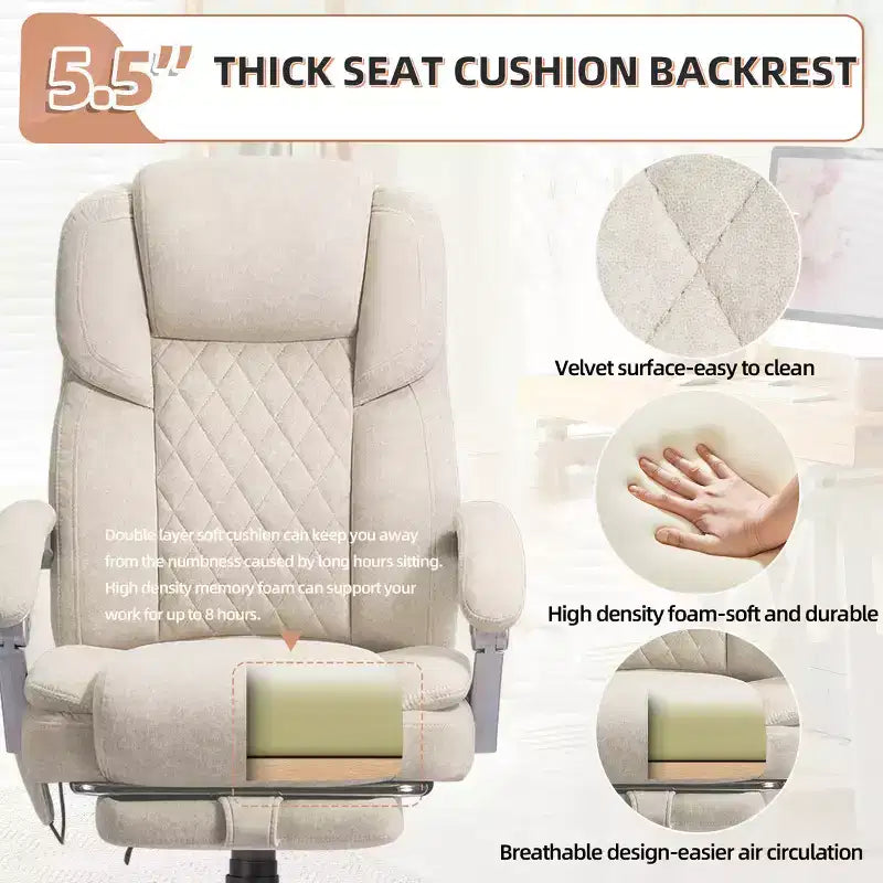 Chaise de bureau de direction chauffante et massante EROMMY