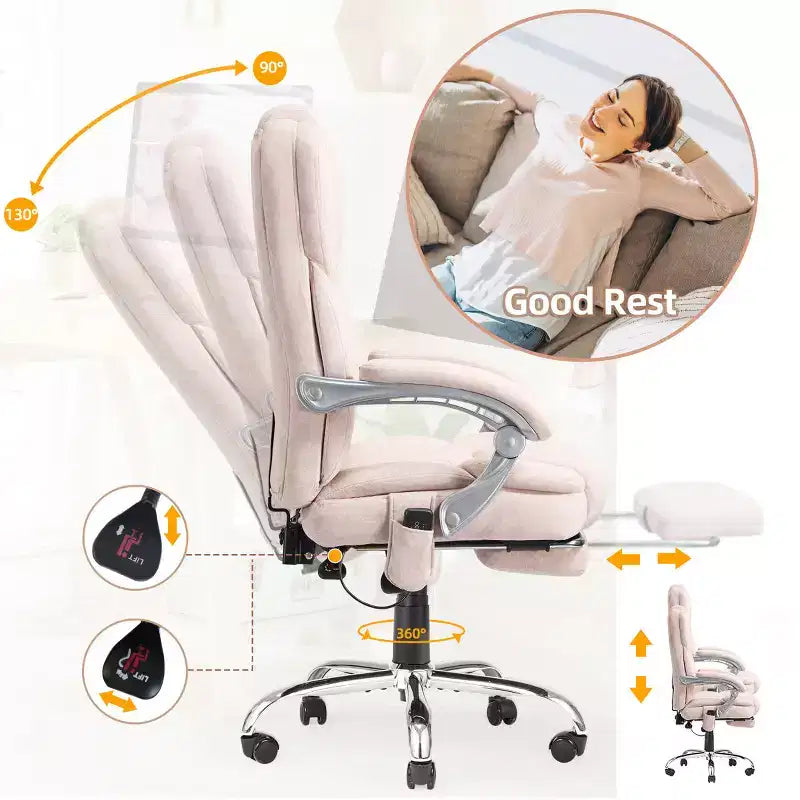 Chaise de bureau de direction chauffante et massante EROMMY