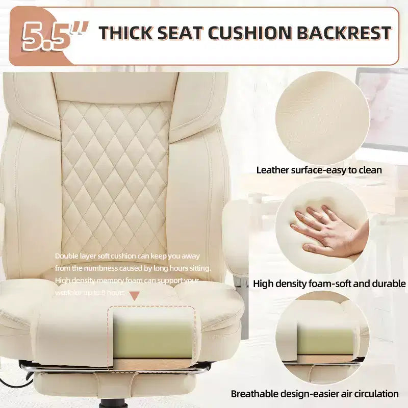 Chaise de bureau de direction chauffante et massante EROMMY