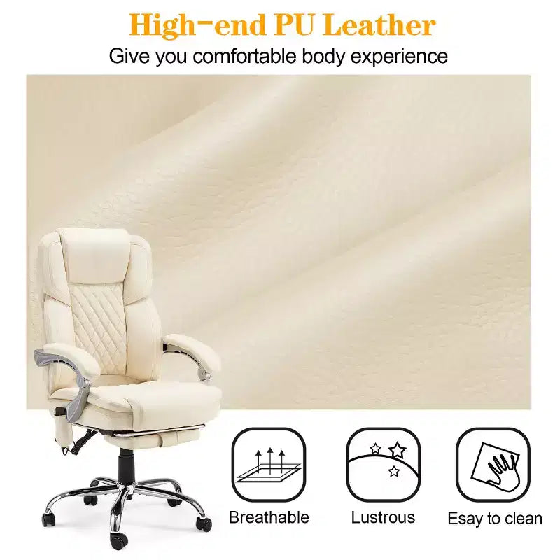 Chaise de bureau de direction chauffante et massante EROMMY