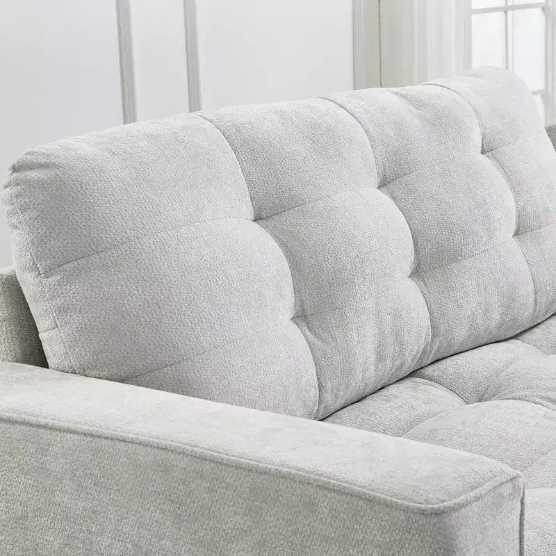 Canapé d'angle Whisen 126 avec console centrale, porte-gobelets, forme en U, haut-parleurs Bluetooth intégrés et 2 poufs de rangement pour le salon