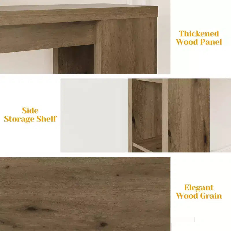 Console rustique de 63 pouces avec rangement, Table de canapé longue et étroite pour entrée, Derrière le canapé