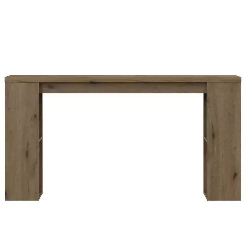 Console rustique de 63 pouces avec rangement, Table de canapé longue et étroite pour entrée, Derrière le canapé