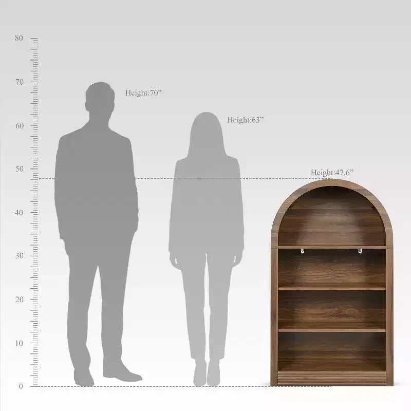 NEWLAYOUT Étagère haute à 4 niveaux, bibliothèque au sol ouverte en bois de 121 cm