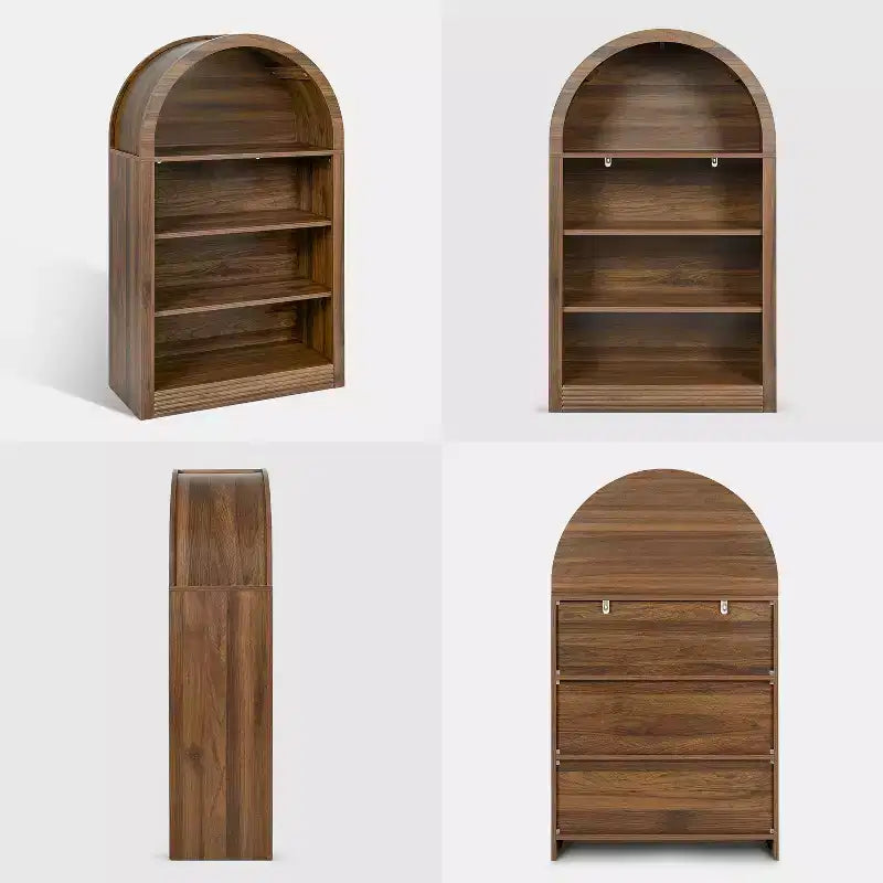 NEWLAYOUT Étagère haute à 4 niveaux, bibliothèque au sol ouverte en bois de 121 cm