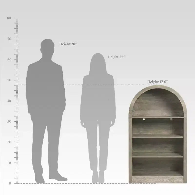 NEWLAYOUT Étagère haute à 4 niveaux, bibliothèque au sol ouverte en bois de 121 cm