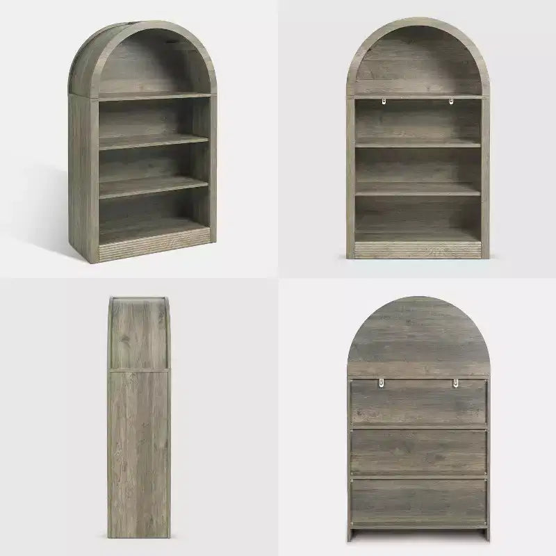 NEWLAYOUT Étagère haute à 4 niveaux, bibliothèque au sol ouverte en bois de 121 cm