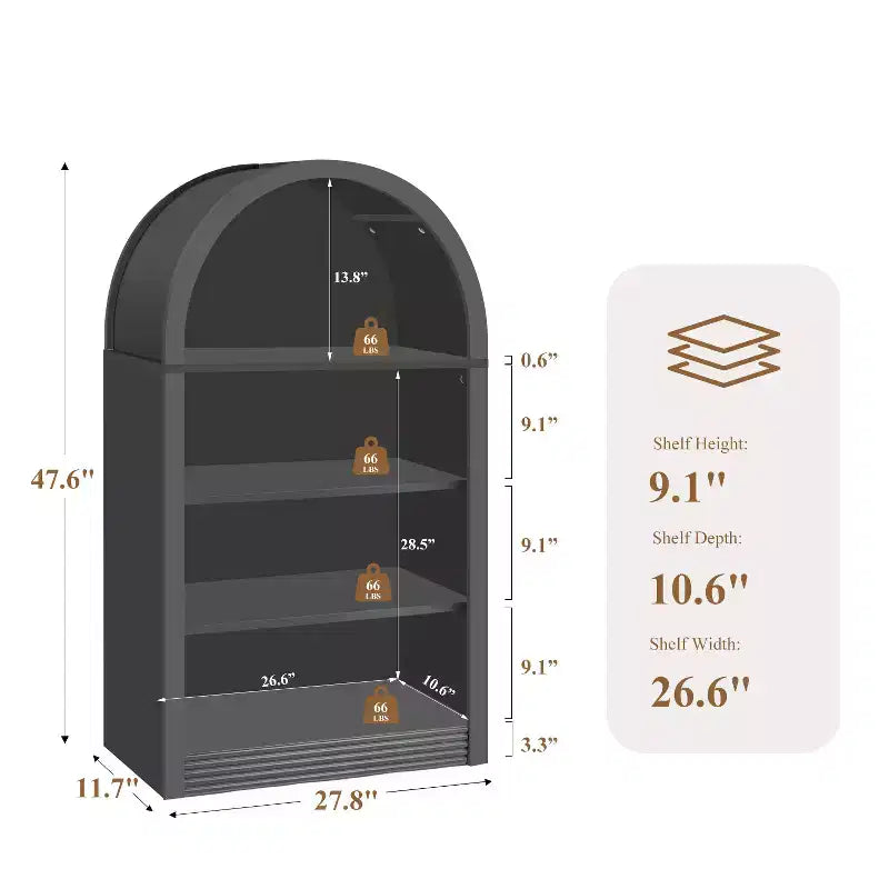 NEWLAYOUT Étagère haute à 4 niveaux, bibliothèque au sol ouverte en bois de 121 cm