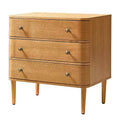Noah Modern 26W 3-Drawer End Table with Solid Wood Legs Built-in Outlet|ART OF LIVING DESIGNS-OAK