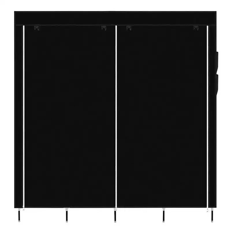 Armoire de rangement portable Karl Home 12 cubes avec 2 tringles de suspension et 4 poches latérales, organisateur de rangement 4 niveaux en tissu non tissé noir