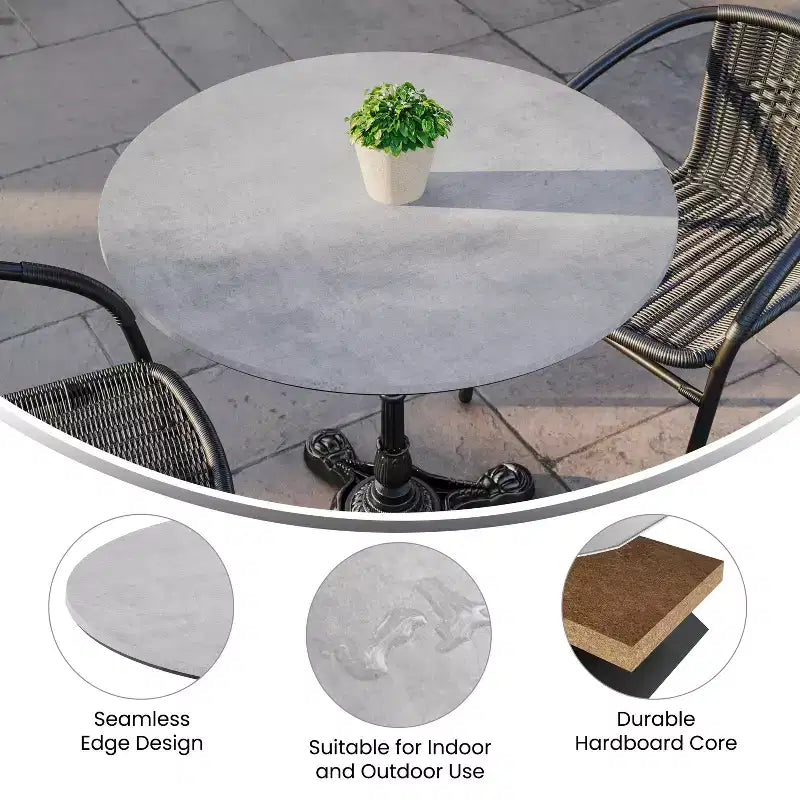 Plateau de table Flash Furniture Acadia TopGuard HPL, bord sans couture, résistant aux rayures et aux taches, qualité commerciale