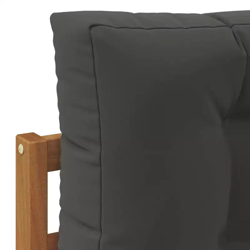 vidaXL Salon de jardin avec coussins 2 places naturel et anthracite