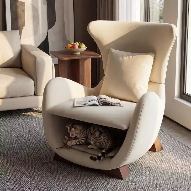Christopher Knight Home Hudson Fauteuil d'appoint moderne rembourré en tissu avec niche pour animal de compagnie et espace de rangement