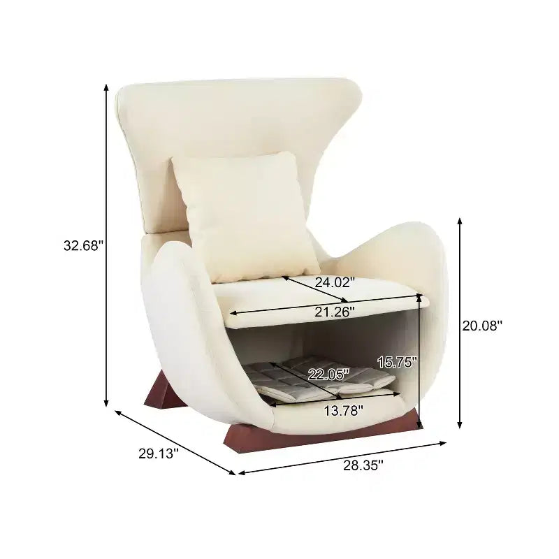 Christopher Knight Home Hudson Fauteuil d'appoint moderne rembourré en tissu avec niche pour animal de compagnie et espace de rangement