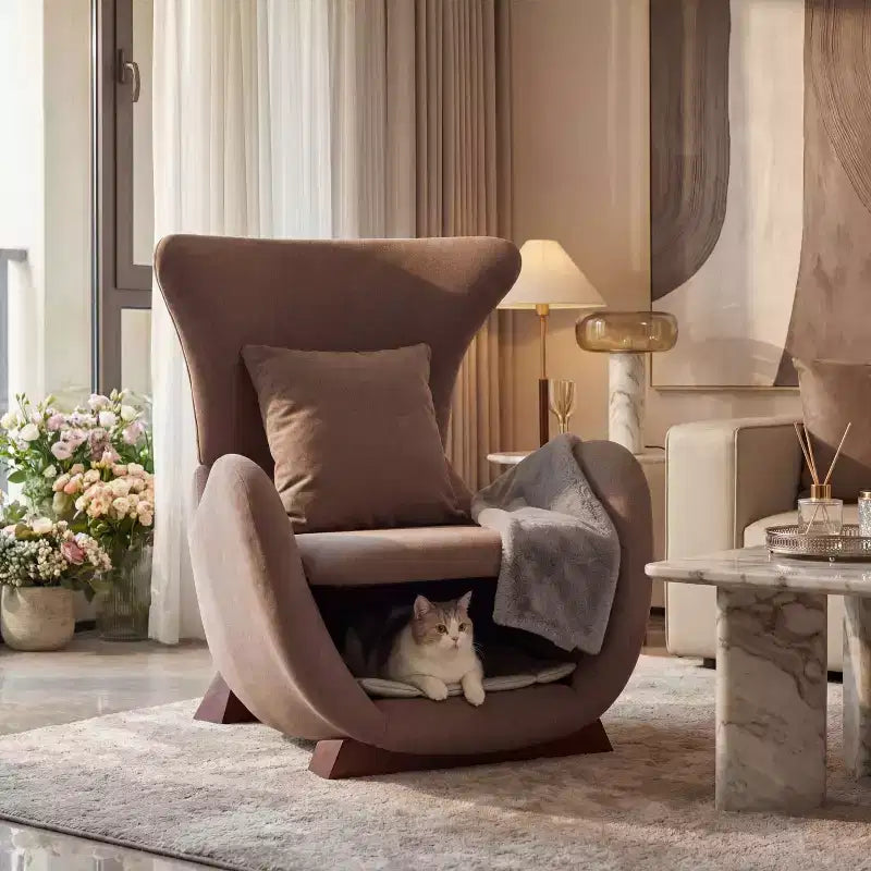 Christopher Knight Home Hudson Fauteuil d'appoint moderne rembourré en tissu avec niche pour animal de compagnie et espace de rangement