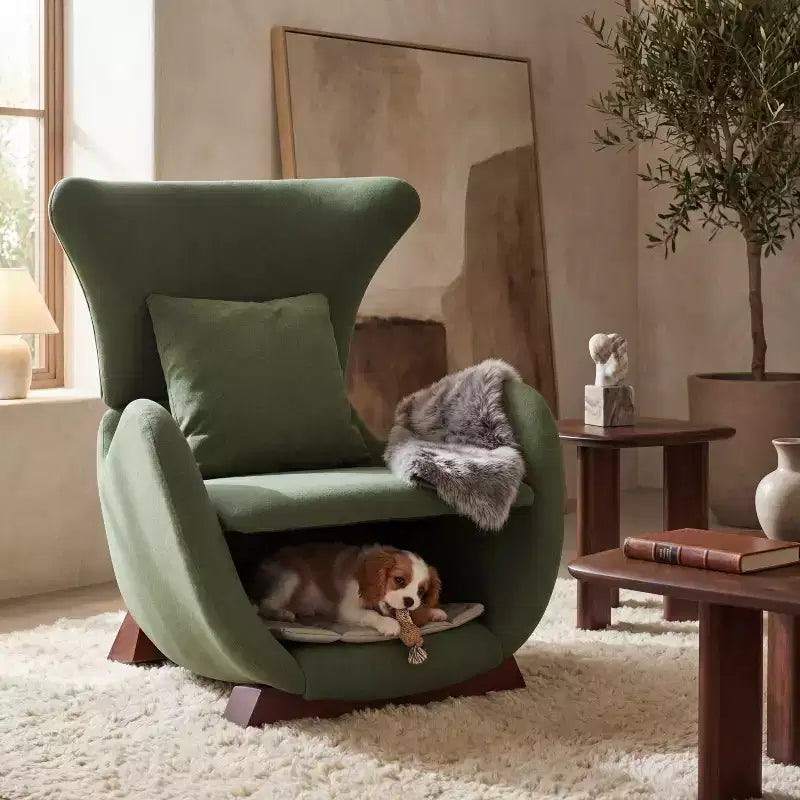 Christopher Knight Home Hudson Fauteuil d'appoint moderne rembourré en tissu avec niche pour animal de compagnie et espace de rangement